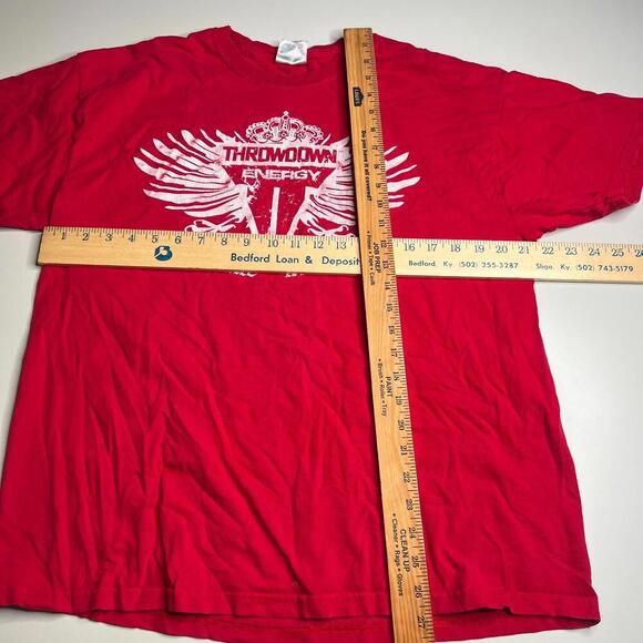 Vintage Throwdown Energy Drink T-Shirt Red Hanes Heavyweight MMA Promo Graphic T - Picture 2 of 6